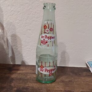 Dr Pepper Glass Bottle with Red and White Design
